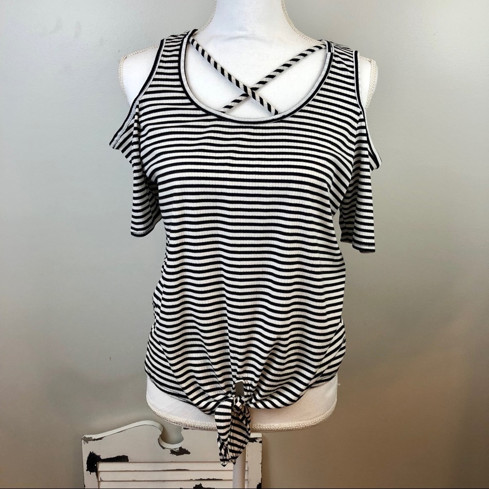 3 for $15! Caution to the Wind Cold Shoulder Top L